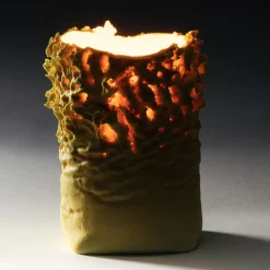 Vittorio Passaro Portacandele Soffio in Porcellana Giallo> Candelieri E Portacandele