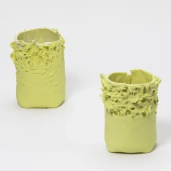 Vittorio Passaro Portacandele Soffio in Porcellana Giallo><noscript><img width=