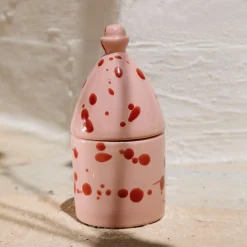 Carola fra i Trulli Portacandele Trullo Rosa e Borgogna><noscript><img width=