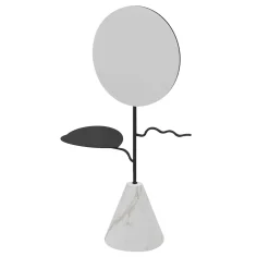 Nunzia Ponsillo Portagioie Custode Antracite/Carrara con specchio #1> Specchi Da Tavolo