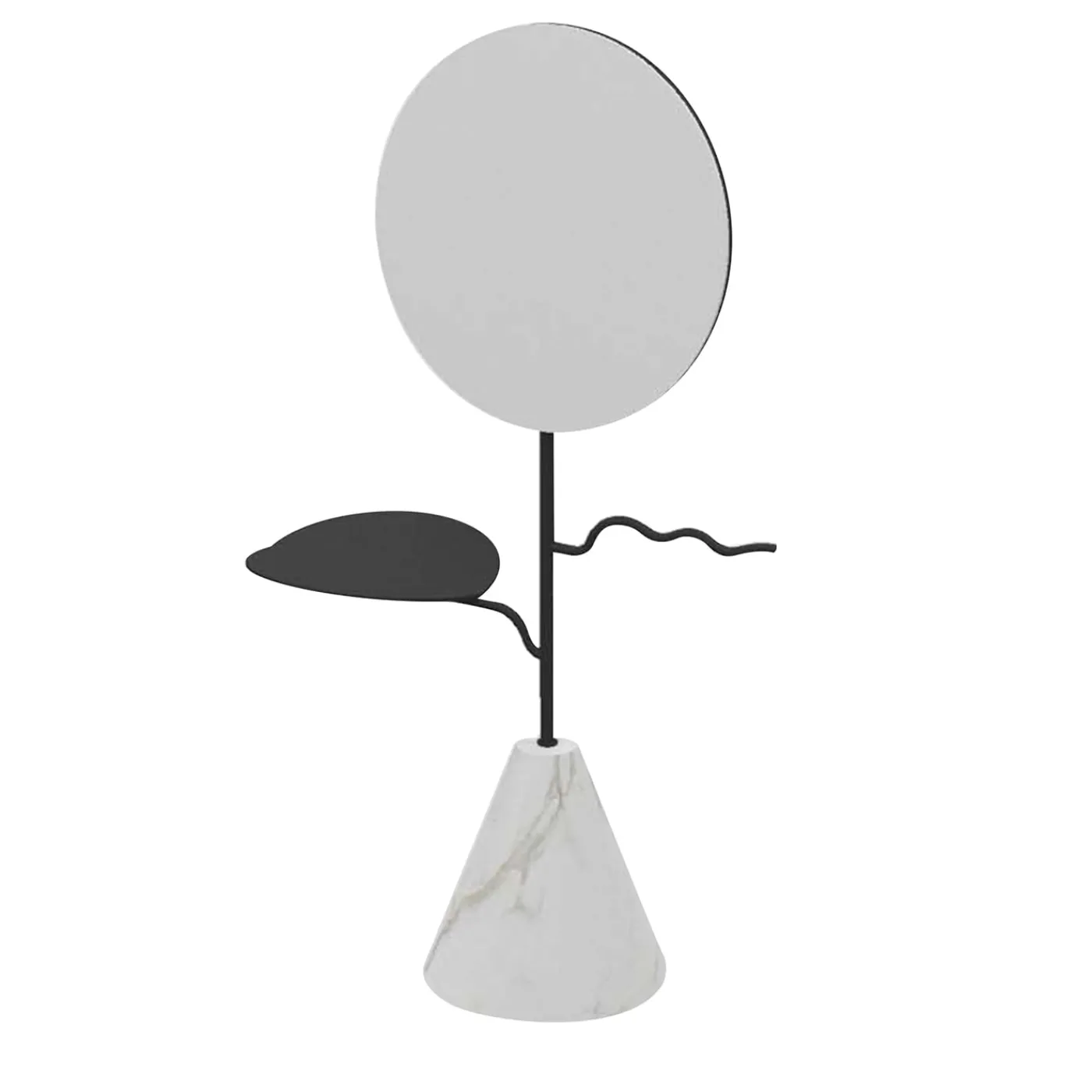 Nunzia Ponsillo Portagioie Custode Antracite/Carrara con specchio #1> Specchi Da Tavolo