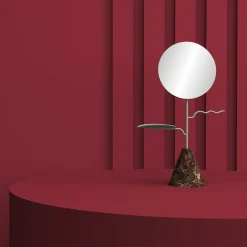 Nunzia Ponsillo Portagioie Custode Antracite/Carrara con specchio #1> Specchi Da Tavolo