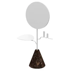 Nunzia Ponsillo Portagioie Custode Emperador bianco/scuro con specchio> Specchi Da Tavolo