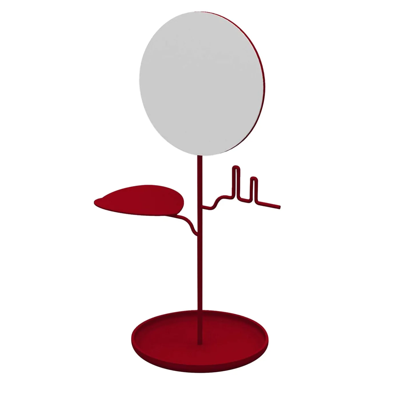 Nunzia Ponsillo Portagioie Custode rosso rubino con specchio> Specchi Da Tavolo