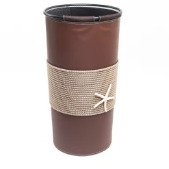 Marricreo Portaombrelli in ecopelle beige con inserti in corda> Portaombrelli