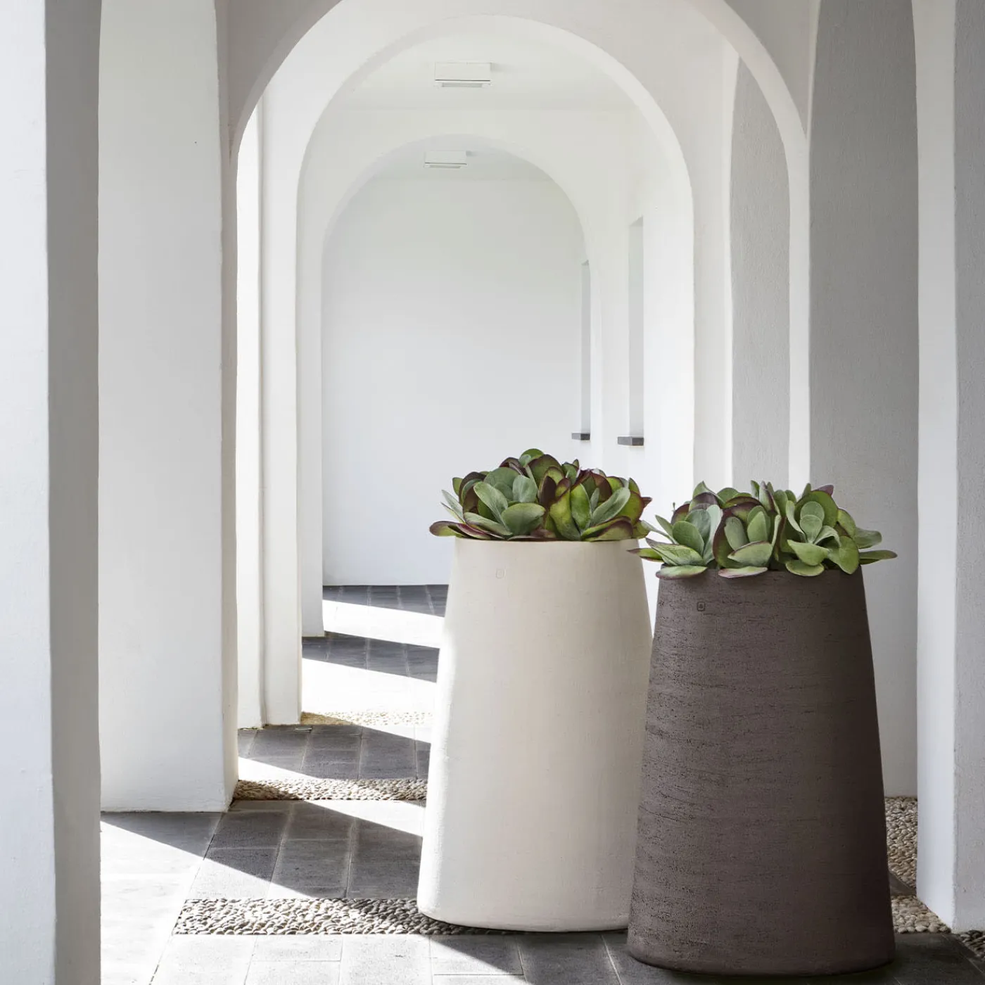 Pot à Porter Porto Rotondo Vaso tronco-conico in ceramica bianca> Cachepot E Portavasi