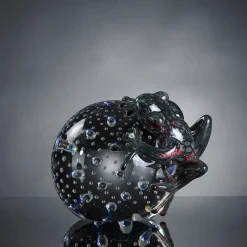 VGnewtrend Rana di vetro verde petrolio su sfera> Statuine