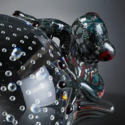 VGnewtrend Rana di vetro verde petrolio su sfera><noscript><img width=