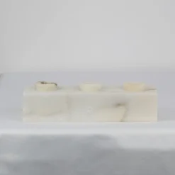 FiammettaV Home Collection RE Portacandele squadrato triplo in marmo paonazzo> Candelieri E Portacandele