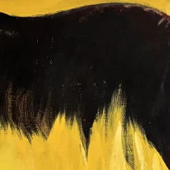 Daniele Nannini Rinoceronte nell'erba secca della savana Pittura a smalto su legno><noscript><img width=