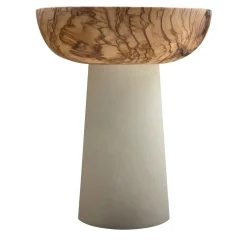 Pimar Limestone Rito N. 2 B Coppa Decorativa in Legno d'Ulivo e Pietra Leccese> Cachepot E Portavasi