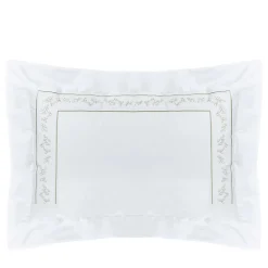 Verderoccia Roma Bianco e argento oliva US King Sham> Biancheria Da Letto
