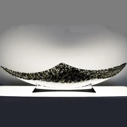 VéVé Glass Rombo Sunshine Ciotola da centrotavola bianca e nera> Centrotavola