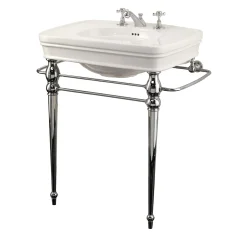 Devon&Devon Rose Consolle in ceramica bianca e finitura cromata> Lavabi E Vasche Da Bagno