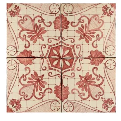 Studio Le Nid Rosso Ficus Indica Set di 4 piastrelle #1> Piastrelle E Pavimenti