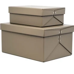 Pinetti Scatola armadio Origami in pelle marrone chiaro> Scatole