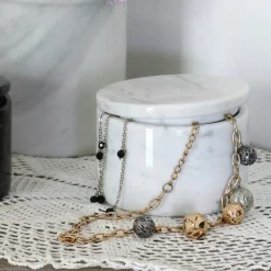 Carrara Home Design Scatola con coperchio in marmo bianco di Carrara> Scatole