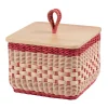 Mila Maurizi Scatola Coralia Quadrata in Midollo Rosa/Naturale con Coperchio in Legno> Scatole