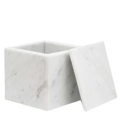 FiammettaV Home Collection Scatola cubica in marmo bianco di Carrara con coperchio> Scatole