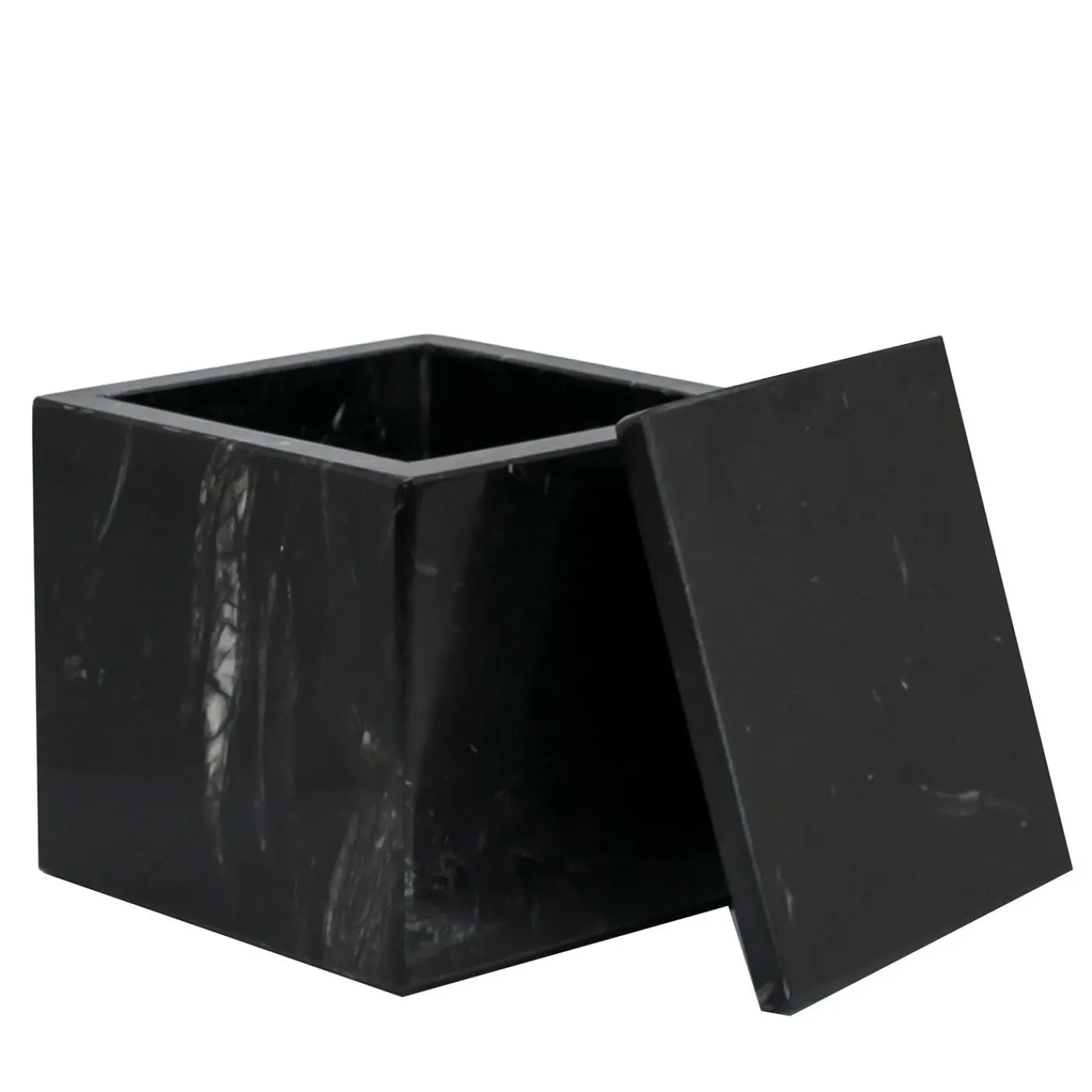 FiammettaV Home Collection Scatola cubica in marmo nero Marquina con coperchio> Scatole