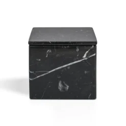 FiammettaV Home Collection Scatola cubica in marmo nero Marquina con coperchio> Scatole