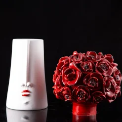 Patrizia Italiano Scatola Decorativa in Ceramica Rossa Il Papavero Testa Fiorita> Vasi Figurativi