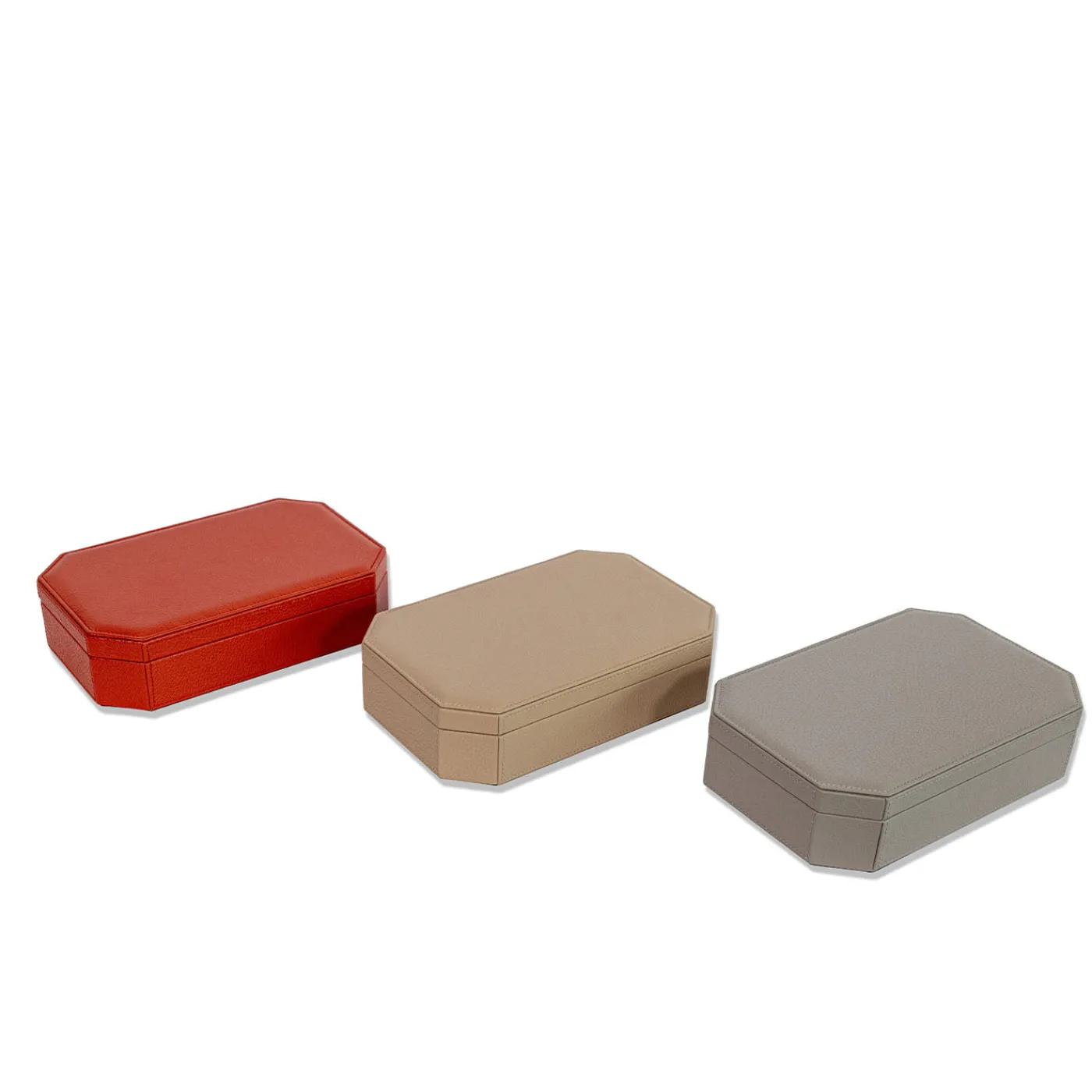 Cassigoli Scatola Del Monte 25 in legno e pelle beige Tamarone> Scatole