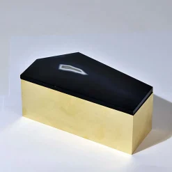 Giuliano Tincani Scatola in ottone con coperchio in agata><noscript><img width=