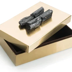 Selezioni Domus Scatola in Ottone con Pietre di Tormalina><noscript><img width=