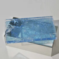 Giuliano Tincani Scatola in ottone con quarzo azzurro><noscript><img width=