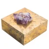 Selezioni Domus Scatola in Ottone Non Laccato con Pietre di Fluorite> Scatole