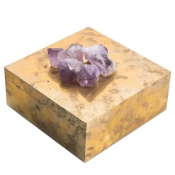 Selezioni Domus Scatola in Ottone Non Laccato con Pietre di Fluorite> Scatole