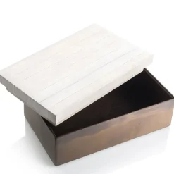 Selezioni Domus Scatola in Pelle di Anguila e Ottone Lucido con Coperchio><noscript><img width=