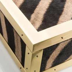 Selezioni Domus Scatola in Pelle di Zebra e Ottone Memories> Scatole