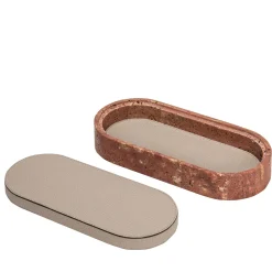 Giobagnara Scatola media in pelle e marmo Giza #1> Arredo Bagno