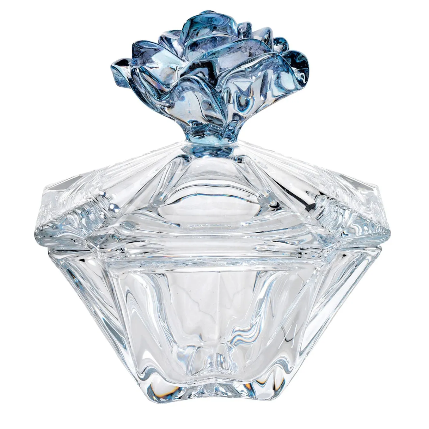 Creart Scatola Milano bicolore sfaccettata con pomello a forma di fiore #1> Scatole