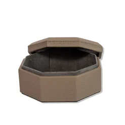 Cassigoli Scatola Ottagonale Del Monte 17 in Legno e Pelle Tamarone Beige> Scatole