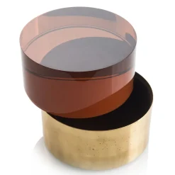 Selezioni Domus Scatola Ovale in Plex e Ottone con Coperchio Ice> Scatole