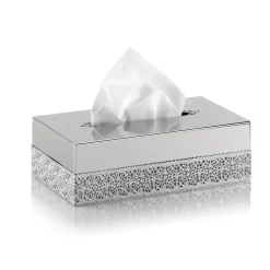 Villari SCATOLA PER FAZZOLETTI RETTANGOLARE MARBELLA - ARGENTO> Arredo Bagno