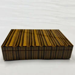 Obsydian Stone Scatola per gioielli Edfu con occhio di tigre><noscript><img width=