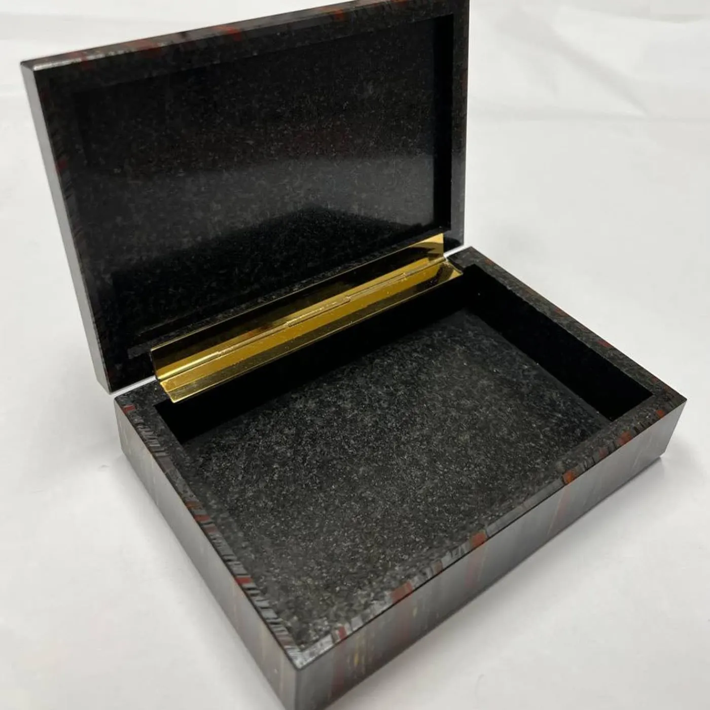 Obsydian Stone Scatola per gioielli in ferro di Saqquara Tiger> Portagioie