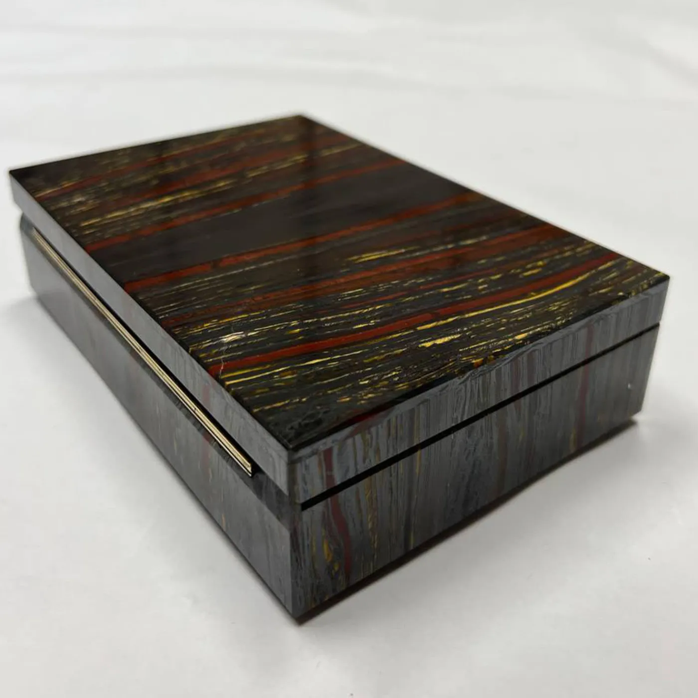 Obsydian Stone Scatola per gioielli in ferro di Saqquara Tiger> Portagioie