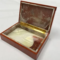 Obsydian Stone Scatola per gioielli in pietra sanguigna di Assuan> Portagioie