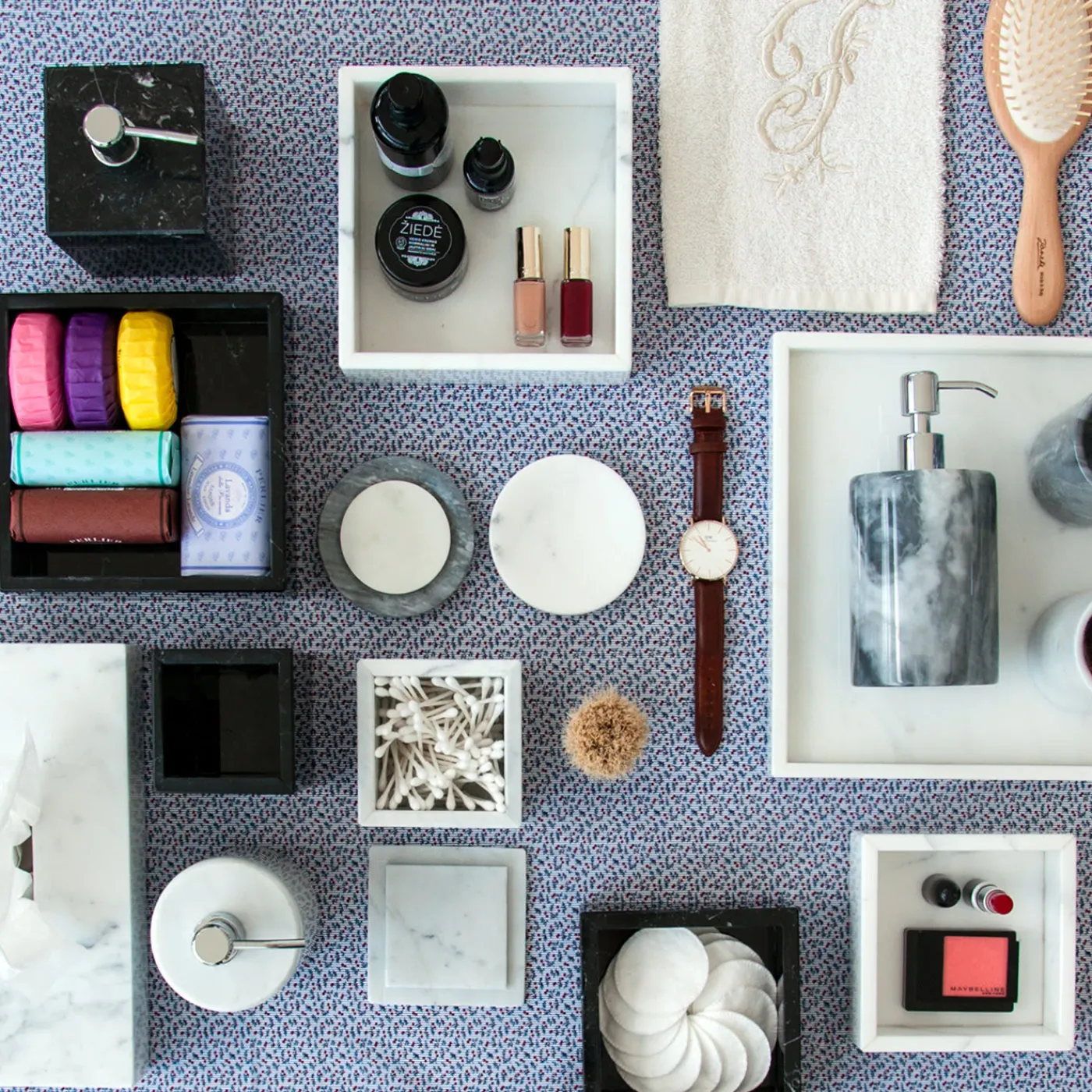 FiammettaV Home Collection Scatola per tessuti in marmo bianco> Arredo Bagno