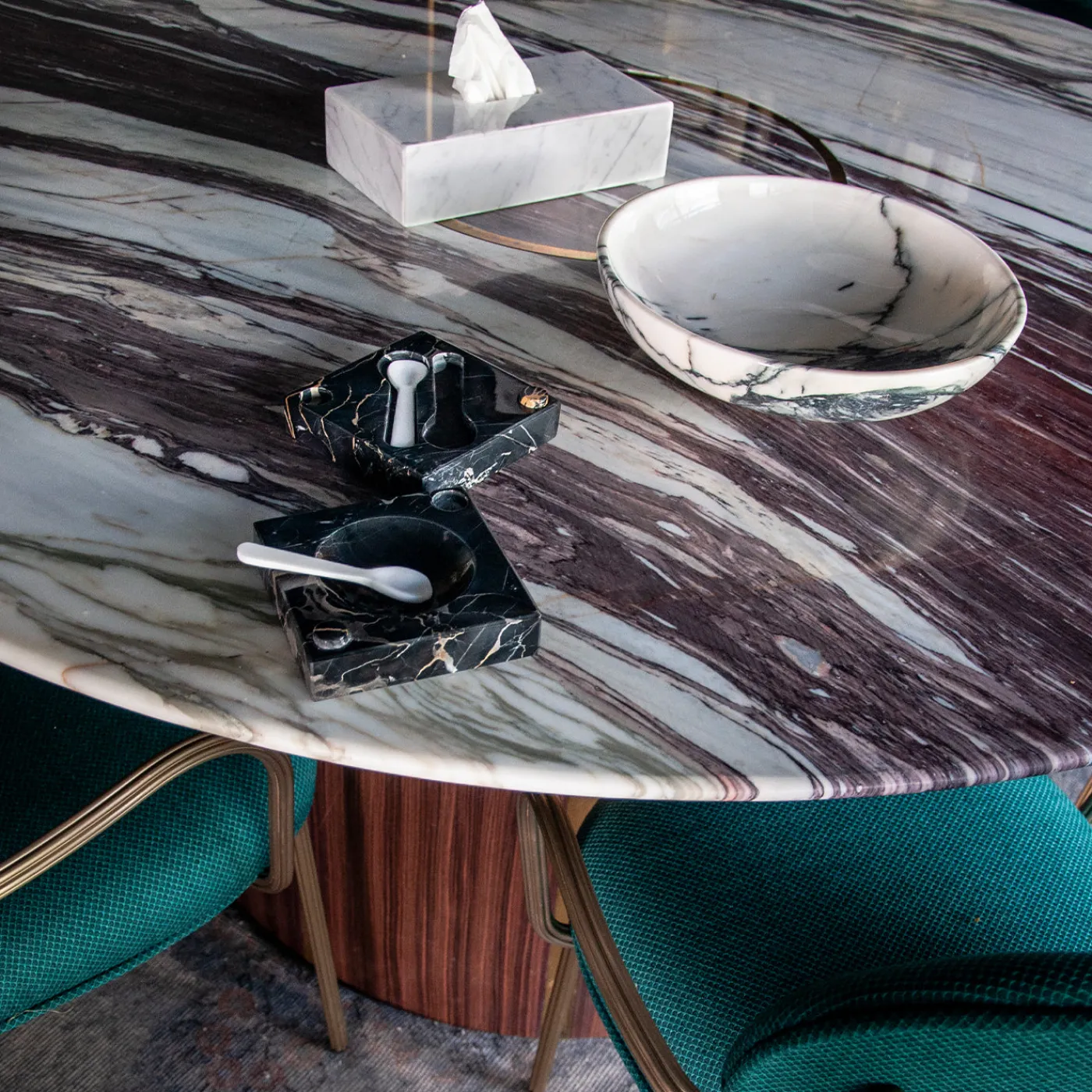 FiammettaV Home Collection Scatola per tessuti in marmo bianco> Arredo Bagno