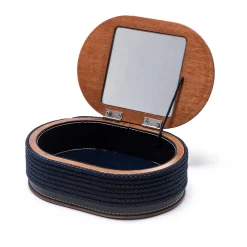 Marricreo Scatola portagioie ovale blu> Portagioie