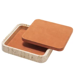 Giobagnara Scatola quadrata in pelle e marmo Giza #7> Scatole