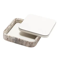 Giobagnara Scatola quadrata in pelle e marmo Giza #10> Scatole