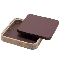 Giobagnara Scatola quadrata in pelle e marmo Giza #8> Scatole