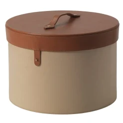 Casa Covre Scatola Ronda in Pelle Beige> Scatole